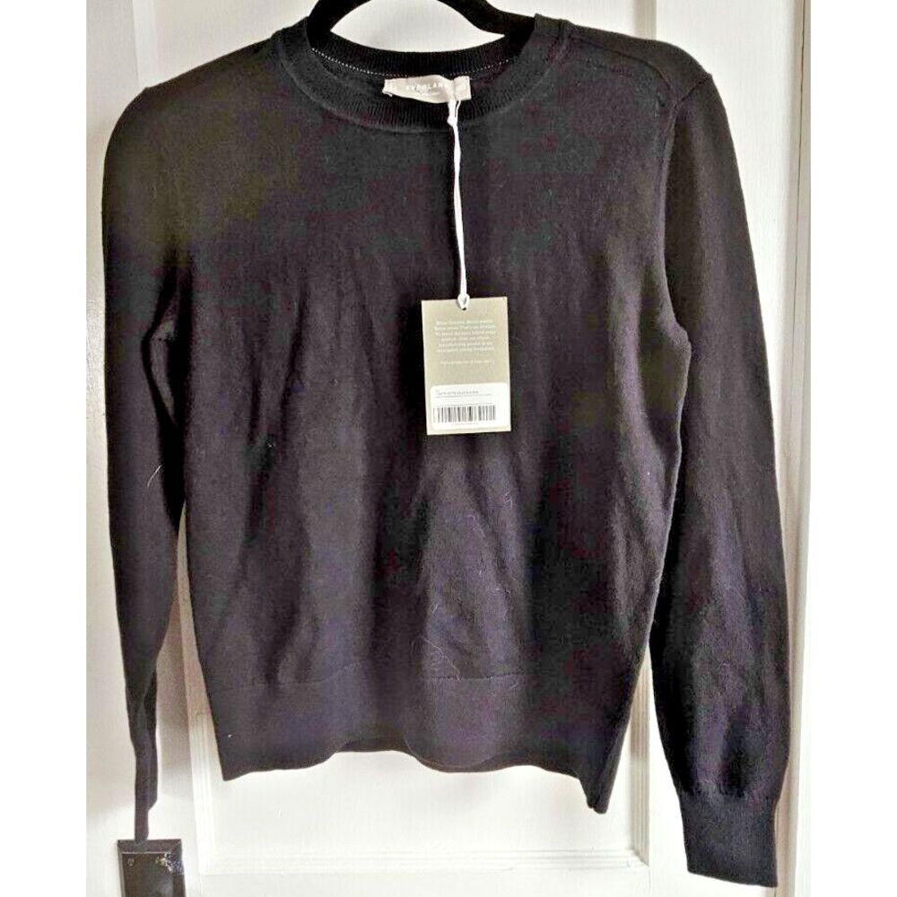 NWT EVERLANE the classic crew in organic cotton sweater pullover Black Szβ XXS